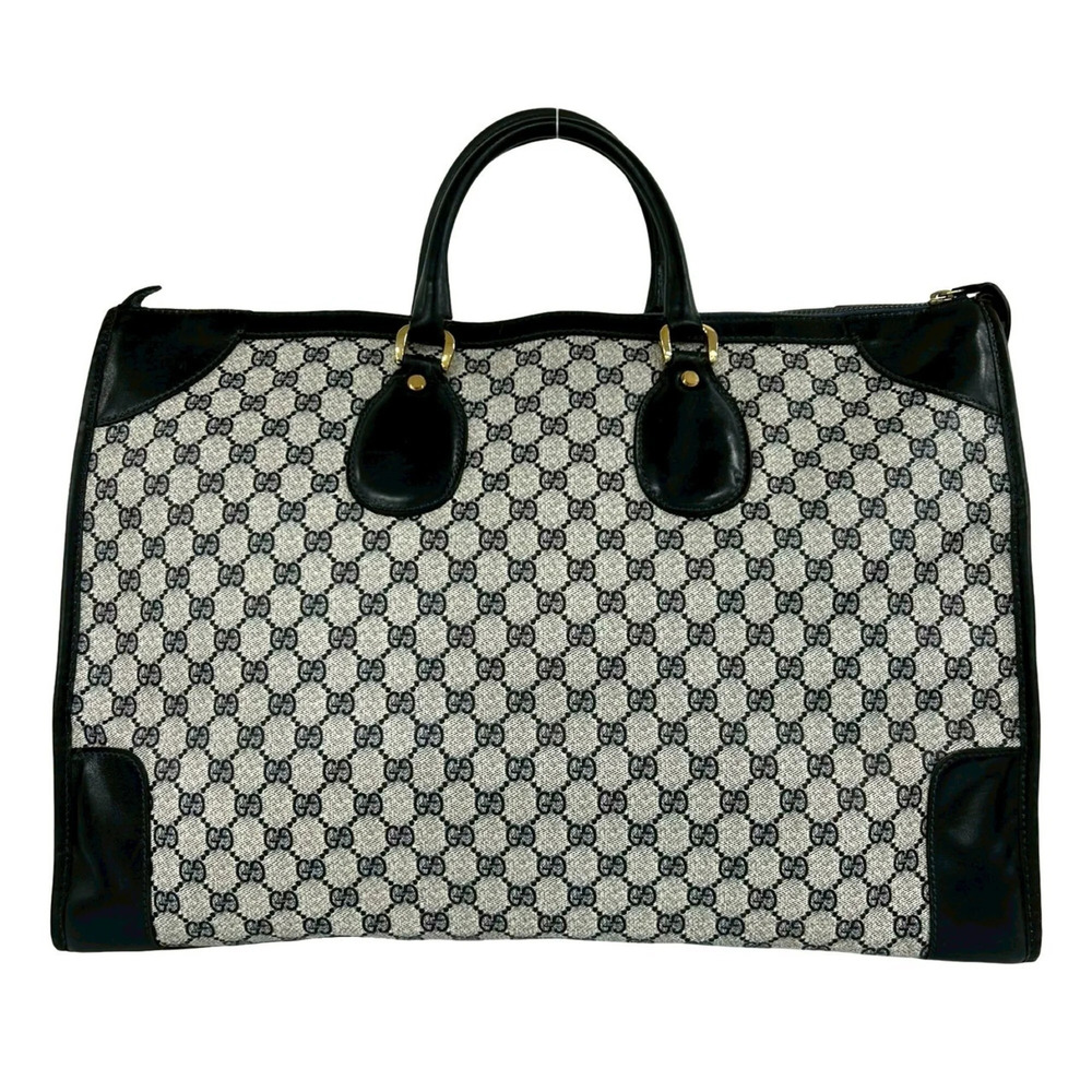 GUCCI Vintage Blue Leather Boston Bag - Picture 3 of 9